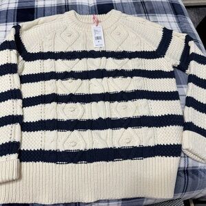 Vineyard Vines Blue and Cream Crewneck Sweater